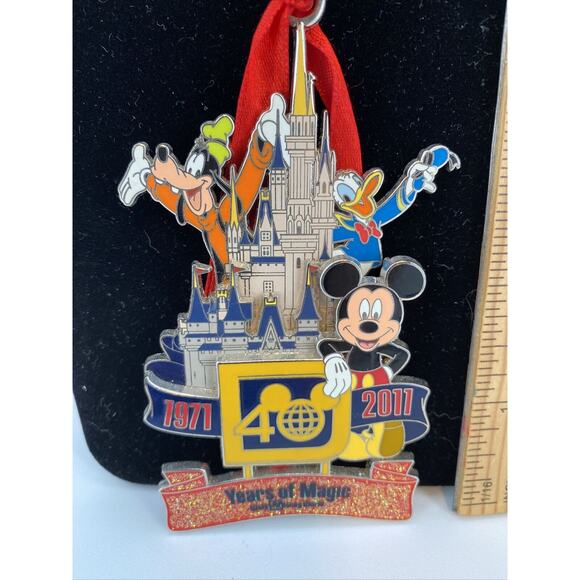 Disney Other - Disney World 40th Anniversary Christmas Ornament 2011 Mickey Goofy Donald Castle